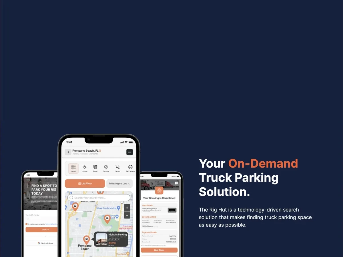 The Rig Hut web application on desktop and mobile screens