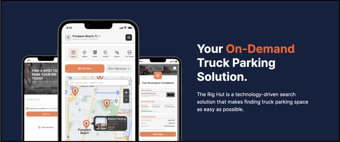 The Rig Hut web application on desktop and mobile screens